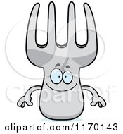 Cartoon Of A Happy Fork Mascot Royalty Free Vector Clipart