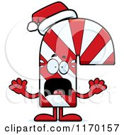 Poster, Art Print Of Screaming Candy Cane Mascot