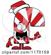 Poster, Art Print Of Candy Cane Mascot With An Idea