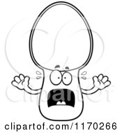 Cartoon Of An Outlined Screaming Spoon Mascot Royalty Free Vector Clipart by Cory Thoman