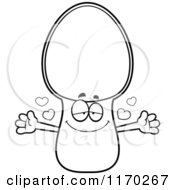 Cartoon Of An Outlined Loving Spoon Mascot Wanting A Hug Royalty Free Vector Clipart by Cory Thoman