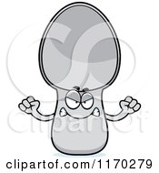Cartoon Of A Mad Spoon Mascot Royalty Free Vector Clipart