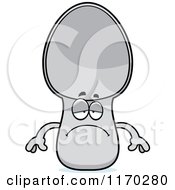 Cartoon Of A Depressed Spoon Mascot Royalty Free Vector Clipart
