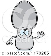 Cartoon Of A Waving Spoon Mascot Royalty Free Vector Clipart by Cory Thoman