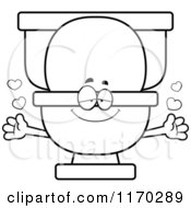 Poster, Art Print Of Outlined Loving Toilet Mascot Wanting A Hug