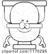 Poster, Art Print Of Outlined Happy Toilet Mascot