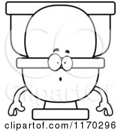 Poster, Art Print Of Outlined Surprised Toilet Mascot