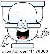 Cartoon Of A Smart Toilet Mascot With An Idea Royalty Free Vector Clipart by Cory Thoman