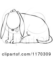 Poster, Art Print Of Outlined Dog Sitting With His Tongue Hanging Out