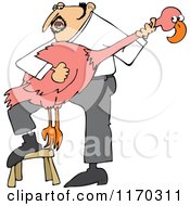 Spanish Man Singing And Planing A Flamingo Guitar