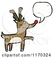 Cartoon Of A Talking Reindeer Royalty Free Vector Illustration