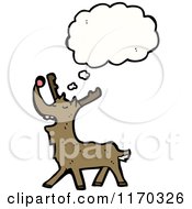 Cartoon Of A Thinking Reindeer Royalty Free Vector Illustration