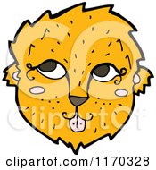 Cartoon Of A Big Cat Face Royalty Free Vector Illustration