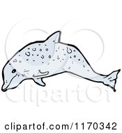 Cartoon Of A Dolphin Royalty Free Vector Illustration by lineartestpilot