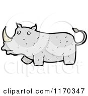 Cartoon Of A Rhino Royalty Free Vector Illustration by lineartestpilot