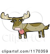Cartoon Of A Moose Royalty Free Vector Illustration by lineartestpilot