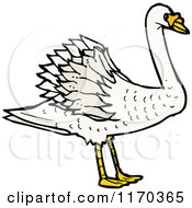 Cartoon Of A Swan Royalty Free Vector Illustration by lineartestpilot