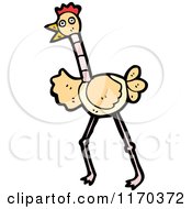 Cartoon Of An Ostrich Royalty Free Vector Illustration by lineartestpilot