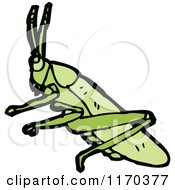 Cartoon Of A Grasshopper Royalty Free Vector Illustration by lineartestpilot