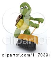 Poster, Art Print Of 3d Tortoise Using A Shop Push Broom