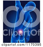 Clipart Of A 3d Man With Highlighted Lower Back Pain Royalty Free CGI Illustration