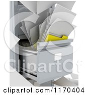 3d Messy File And Papers In A Cabinet