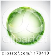 Clipart Of A Green Circle Of Flares On Gray Royalty Free Vector Illustration