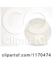 Poster, Art Print Of 3d White Discou Ball On A Shaded Background With Copyspace