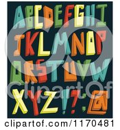 Poster, Art Print Of Colorful 3d Alphabet Letters On A Dark Background