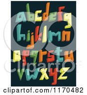 Poster, Art Print Of Colorful 3d Lowercase Alphabet Letters On A Dark Background