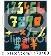 Poster, Art Print Of Colorful 3d Numbers And Symbols On A Dark Background