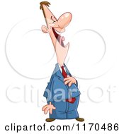 Cartoon Of A Businessman Laughing And Resting His Hand On His Belly Royalty Free Vector Clipart