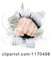 Poster, Art Print Of Fist With Cash Punching Through A Wall