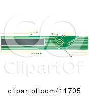 Internet Web Banner Of A Green And Yellow Circuit Board Clipart Illustration