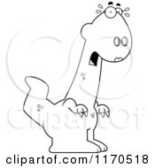 Poster, Art Print Of Black And White Frightened Female Dinosaur