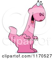 Cartoon Of A Hungry Pink Female Dinosaur Royalty Free Vector Clipart by Cory Thoman