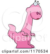 Cartoon Of A Happy Pink Female Dinosaur Royalty Free Vector Clipart by Cory Thoman