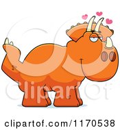 Cartoon Of A Loving Triceratops Dinosaur Royalty Free Vector Clipart