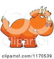 Cartoon Of A Mad Triceratops Dinosaur Royalty Free Vector Clipart
