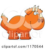 Cartoon Of A Happy Triceratops Dinosaur Royalty Free Vector Clipart
