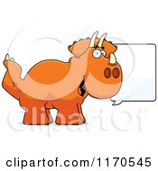 Cartoon Of A Happy Talking Triceratops Dinosaur Royalty Free Vector Clipart