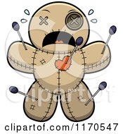 Cartoon Of A Scared Voo Doo Doll Royalty Free Vector Clipart by Cory Thoman
