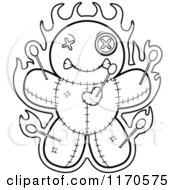 Poster, Art Print Of Black And White Burning Voo Doo Doll