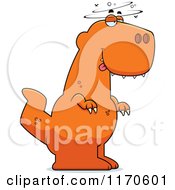 Cartoon Of A Drunk Or Dumb Tyrannosaurus Rex Dinosaur Royalty Free Vector Clipart