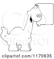 Poster, Art Print Of Black And White Happy Talking Apatosaurus Dinosaur