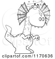 Poster, Art Print Of Black And White Drunk Or Dumb Dilophosaurus Dinosaur