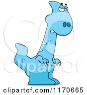 Cartoon Of A Mad Parasaurolophus Dinosaur Royalty Free Vector Clipart