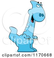Cartoon Of A Sly Parasaurolophus Dinosaur Royalty Free Vector Clipart