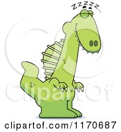Cartoon Of A Sleeping Spinosaurus Dinosaur Royalty Free Vector Clipart by Cory Thoman