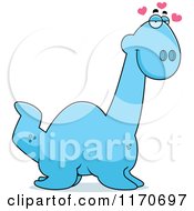 Cartoon Of A Loving Plesiosaur Dinosaur Royalty Free Vector Clipart